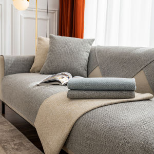 3 4 Seater Cotton Sofa Cover Non-slip Sofa Cushion Covers Modern Linen Sofa Cover L Shape Backrest Towel Cover