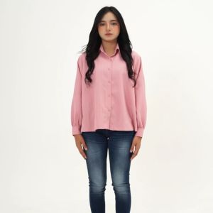 Greenlight Kemeja Basic Wanita Lengan Panjang Loose Fit Namie CG021124