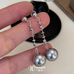 Elegant Pearl Stud Earrings S925 Pure Silver Fragrant Silver Dust Artistic Minimalist Fashion Jewelry for Women