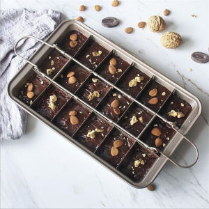 Bộ Khuôn Làm Bánh Brownie Chống Dính Phong Cách Mỹ 18 Khe Hình Chữ Nhật Dài Bánh Mì Nướng Bánh Mì Khuôn Panini Dụng Cụ Nướng Bánh Cho Mọi Người