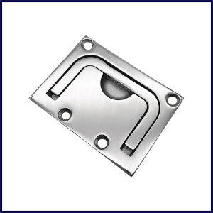 PowerMarine 316 Stainless Steel Boat Recessed Hatch Square Deck Hatch Flush Lift Ring Handle Marine Locker 76*55mm