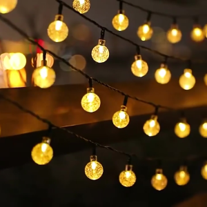 12M 100LED Globe Solar Crystal Ball Bubble Solar String Light Waterproof Outdoor Light For Garden Camping Christmas Deco