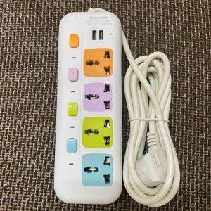 Ổ cắm điện đa năng siêu bền 2500W 4 ổ cắm 2 cổng USB sạc chuẩn