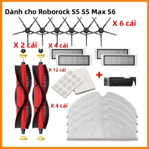 Roborock S6 MAXV/S6 Pure/S5 MAX/S4 E4 E35 E2 Xiaomi 1 1S Robot Hút Bụi Lau Vải Bàn Chải Chính Bộ Lọc HEPA Linh Kiện Thay Thế