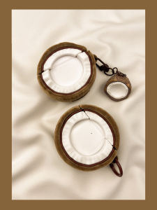 Creative Flocking Coconut Airpods4 Protective Case Wireless Bluetooth Simulation Second Generation  pro Earphone Shell