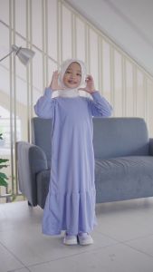 Hirihita Lulu A065 Baju Gamis Lulu Anak Perempuan Sablon Princess Mermaid Putri Duyung 12 Warna 1-12 Tahun