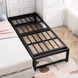 Princess Bed Frame Iron Art Kids Single Bed Boy Girl Simple Wide Joining Japanese Style Flat Bed Metal Material Movable Function