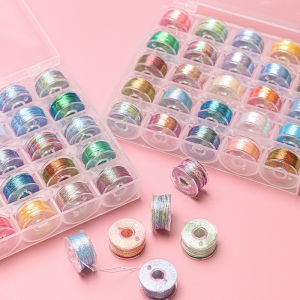 เส้นด้ายปักทองแดงและเงินสำหรับฝึกปักสไตล์ฝรั่งเศส กล่องเส้นด้ายปักขนาดเล็ก ชุดเส้นด้ายสีอ่อน ชุดเส้นด้ายสีทองประดับเล็ก