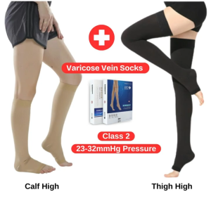 1 Pair Medical Varicose Vein Socks | Class 2 Compression & Anti-Embolism Stockings