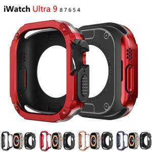 เคสสำหรับ Apple Watch แบบ 2 In 1 8/7 /Se/ 6/5/4 อัลตร้า 41-45 มม. 40-44 มม. 44-49 มม. กันชนป้องกัน การกระแทกสำหรับ Iwatch