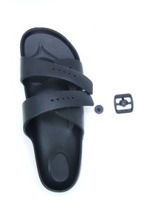 Double Strap Sandals Square Buckle Shoe Laces Accessories Flat Heel Plastic Upgraded Version of Slippers for Women