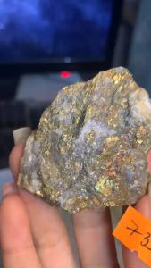 "Viên đá phép thuật vàng găm Pyrite huyền bí ngũ sắc lắp lắm tự nhiên năng lượng vũ trụ 739 chưa rửa đất "