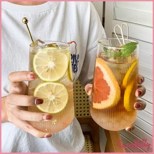 Sweet Belly  แก้วกาแฟ ทรงกลม ทนความร้อน สีโปร่งใส แบบเรียบง่าย 500ml