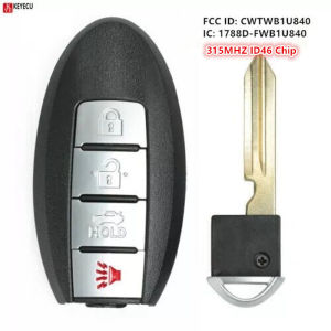 KEYECU CWTWB1U840 Smart Keyless Remote Key Fob for Nissan Sentra Versa Leaf 2013 2014 2015 2016 2017 2018 2019 315MHz ID46 Chip