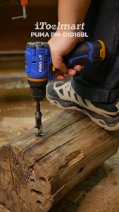 สว่านไฟฟ้าไร้สาย 16v Brushless Motor ขนาด 10mm. แรงบิด 40Nm. ยี่ห้อ PUMA รุ่น PM-D1016BL-B ***แบต 2ก้อน (รับประกัน 1ปี)