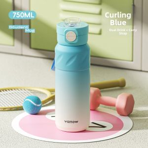 Vanow | Portable Student Insulated Water Bottle with Straw
