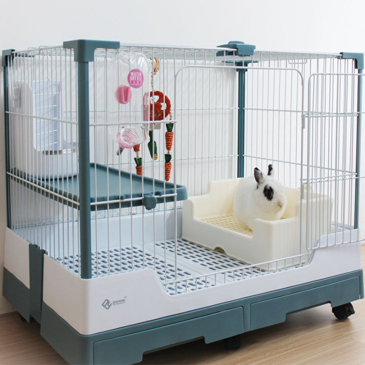 Dayang Rabbit Cage R81 Double Drawer Anti-Spray Urine Rabbit Cage For ...