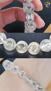 Graduation Grade Silver Pyrite in Clear Quartz Bracelet