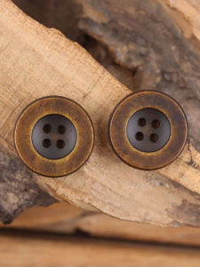 เสื้อแจ็คเก็ตหนังวัวย้อนยุคสีน้ำตาลขอบกว้าง เสื้อสเวตเตอร์ถัก เสื้อคาร์ดิแกนเปิด กระดุม กระดุมยีนส์ กระดุมเสื้อผ้าย้อนยุค