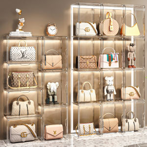 Transparent Bag Storage Fantastic Dust-Proof Anti-Oxidation Luxury Goods Bag Cabinet Display Box For Home Wardrobe Finishing Storage Rack