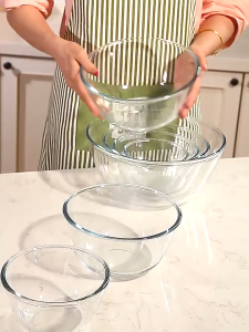GLARO Glass Mixing Bowl Salad Bowl Tableware Bakeware Glass Salad Bowls for Kitchen Microwave and Oven Safe 玻璃碗 沙拉碗
