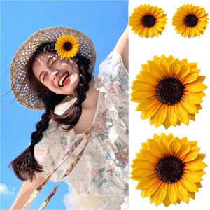 กิ๊บติดผมดอกทานตะวันเกาหลีสำหรับผู้หญิงหญิงสาวสไตล์โบฮีเมียนกิ๊บดอกไม้ชุดสายเดี่ยวถ่ายรูปเครื่องประดับผม