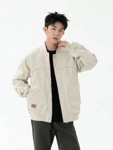 แจ็คเก็ตผู้ชายแบบลำลองสไตล์นักบิน ทรงหลวม แจ็คเก็ตเบสบอลกันน้ำ สไตล์ฤดูใบไม้ร่วง 2025 แจ็คเก็ตแบบลำลองสไตล์นักบินสุดเท่