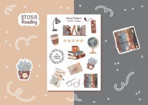 Sticker tự thiết kế - sticker sheet reading - hình dán sổ nhật kí bullet journal - unim048