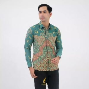 SASMITA – Prabuseno Baju Kemeja Batik Pria Lengan Panjang Size Slimfit Mewah Bahan Katun Printing Lapis Furing Erro Handmade Kualitas Premium Jumbo Big Size Modern Halus Adem dan Nyaman Seragam Atasan Cowok Pakaian Kerja Dewasa Formal Kantor Kondangan