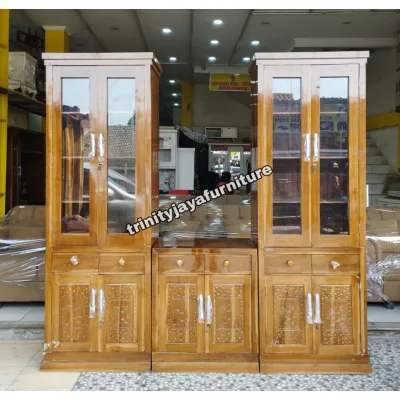 Lemari Hias Pajangan Serbaguna Kayu Jati/trinityjayafurniture