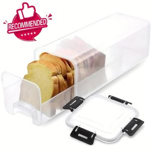 Bread Storage Container with Drawer Tray Plastic Bread Box with Airtight Lid Loaf Keeper Bread Holder for Homemade