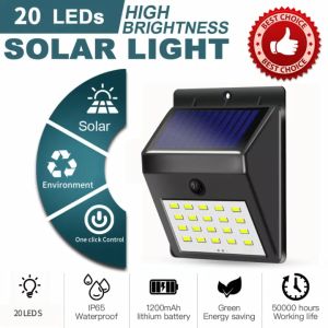 【Mua 1 cái giao 1 cái 】COD 20 Đèn LED Sân Vườn Năng Lượng Mặt Trời Cảm Biến Chuyển Động Năng Lượng Mặt Trời Đèn Tiết Kiệm Năng Lượng Chống Nước Ngoài Trời