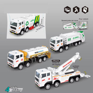 1pc Childrens  Toys Inertia Car Sanitation Garbage Truck Cleaning Sprinkler Rescue Car Simulation Car Toy Model Boys Gifts Puz