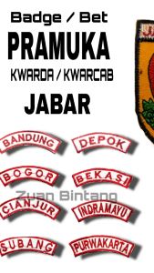 BED BADGE KWARDA JABAR JAWA BARAT/BED BADGE KWARCAB JAWA BARAT/ATRIBUT PRAMUKA JABAR
