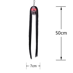 Đồ Trang Trí Ma Nữ Bộ Xương LED Halloween Với Mắt Phát Sáng Tóc Dài Đầu Lâu Kinh Dị Dùng Cho Tiệc Tùng & Lễ Hội