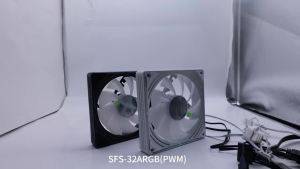 MANMU 120mm Fan Mirror PC Argb Case Fan Black White RGB Temperature Control Mute Godlight Synchronized Cooling Fan