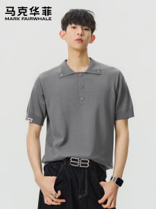 Mark Fairwhale | Retro Style Collar Summer New Knitted Casual Polo Shirt