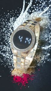 Jam tangan wanita gelang permata layar touchscreen digital