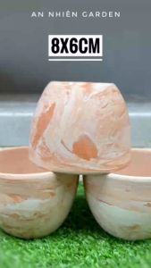 Chậu Đất Nung Hình Trứng màu vân mây Kích thước 8x6cm - Trồng Sen Đá - Xương Rồng- LỖI 1 ĐỔI 1