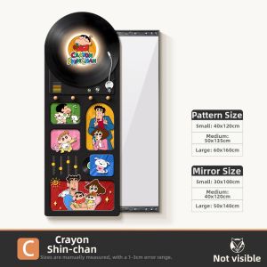 HAOJIUBUJIAN | Dopamine-Inducing Cartoon Decorative Concealable Sliding Full-Length Mirror