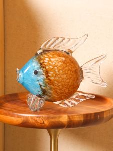 Nordic Glass Fish Figurine Creative Living Room Desktop Decorations Home Sample Room Soft Decorations Moving Gift