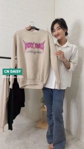 Dezirose Sweater Crewneck Font Metal Daisy Angel Fleece Tebal Premium Distro ( Pria & Wanita )