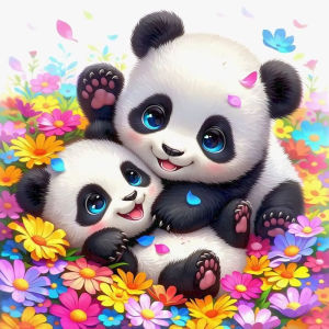 KAYOU | DIY Digital Painting Paint By Numbers Panda Pattern Handpainted Painting Art Picture Artcraft on Canvas Unique Gift