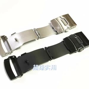 16mm 18mm 20mm 22mm 24mm Stainless Steel Watch Band Pin Buckle for Watch Folding Buckle Double Press Silver Watch Accessories