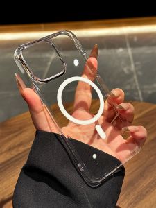 MENGKE.CASE | เคสโทรศัพท์บางมากใสสำหรับ iPhone 16/15 Pro พร้อมชาร์จแม่เหล็ก