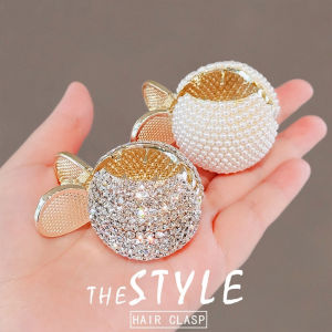 Mini Pearl High Ponytail Hair Clip Head Top Clip Braid Hair Claw Clips Small Grab Clip for Girl Hairpin for Women Hair Accessories