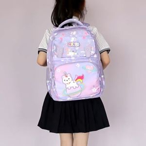 Unicorn cartoon printing primary schoolbag for children girl multi-function pocket lightweight childrens backpack