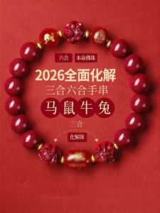 JIZHAOTANG | High Purity Cinnabar Bracelet Women Men Birth Year Compatibility
