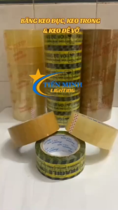 (1 cây 6 cuộn) Băng keo đục/trong 200Y 1.8kg dùng để dán thùng carton đóng hàng hóa keo dày