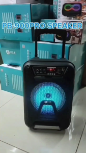 V2S PB-900pro 8-inches TWS Trolley Type Karaoke Outdoor Bluetooth Speaker With Wireless Microphone